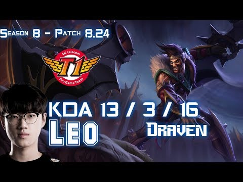 SKT T1 Leo DRAVEN vs VAYNE ADC - Patch 8.24 KR Ranked