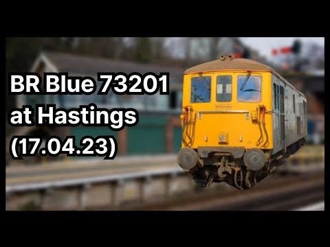 BR blue 73201 sparks out of Hastings