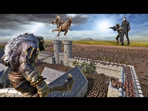 JOHN WICK & CLEOPATRA SIMULTANEOUSLY ATTACK THE TROLL CASTLE - Epic Battle Simulator 2 - UEBS 2