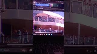 celebrity silhouette departing in Port everglades with cruise horn