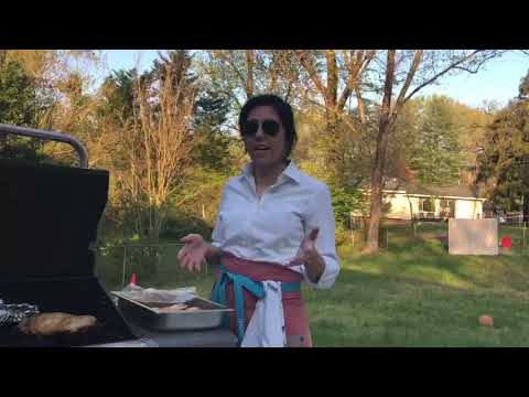 J Cooking Marinated Chicken Skewers for the Mangal with Rachell Bitton