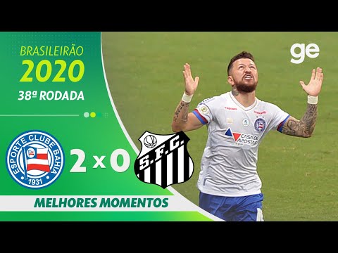 Gols e lances de Bahia x Santos