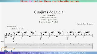 Guajiras De Lucia - Paco de Lucía - For Flamenco Guitar with TABs