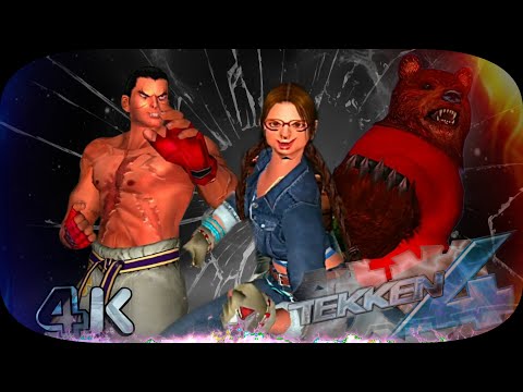 Kuma, Julia, Kazuya ( Heihachi Moves Team ) Tekken 4 Remastered UHD 4K 60 FPS