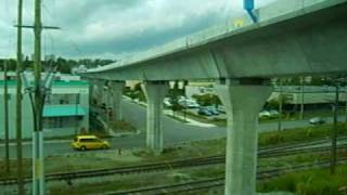 Canada Line Trains running on and off the bridge