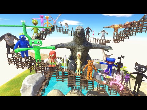 PARKOUR ZIG-ZAG & HUNTING GODZILLA - Jumping in Lake with Godzilla - Animal Revolt Battle Simulator