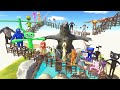 PARKOUR ZIG ZAG HUNTING GODZILLA Jumping In Lake With Godzilla Animal Revolt Battle Simulator