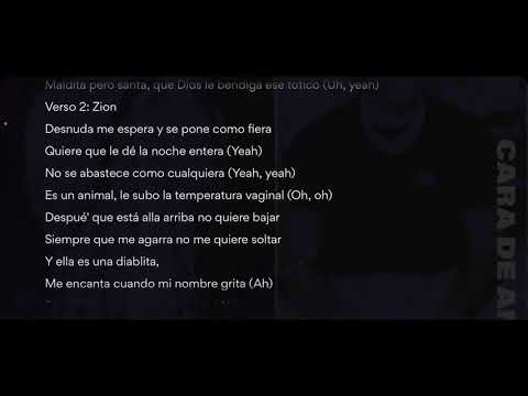 El Chulo Ft. Zion - Cara De Angelito ( letras / lyrics )