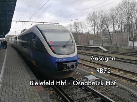 [NordWestBahn] Ansagen RB75 Bielefeld Hbf - Osnabrück Hbf