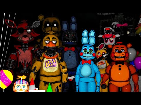 11 Animatronics vs 1 Guard | FNAF2 | SFM