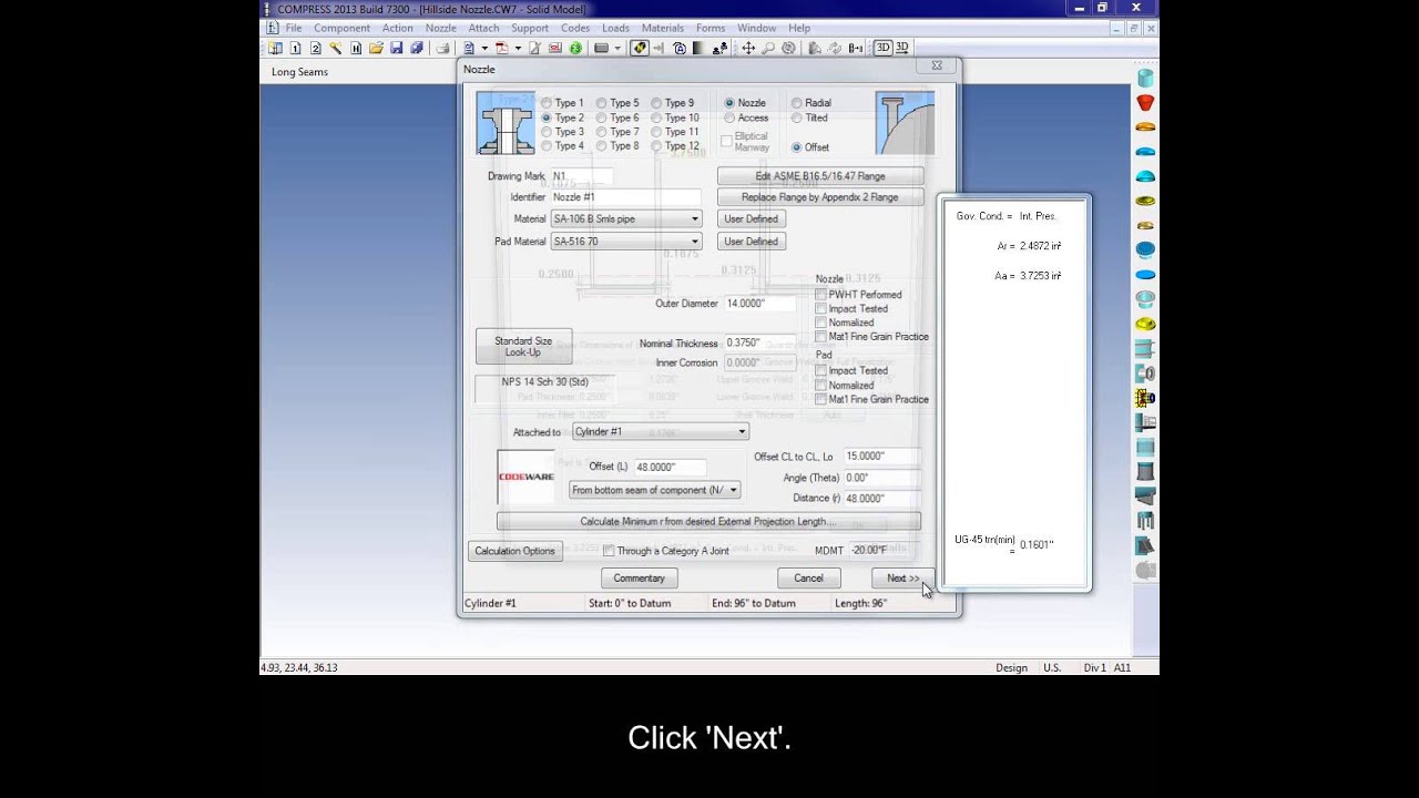 Hillside Nozzle Design With COMPRESS
