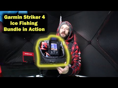 Garmin Striker 4 Ice Fishing Bundle in Action