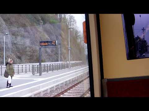 S bahn Karlsruhe S5 von Mühlacker bis Karlsruhe Durlacher platz Tor in Pforsheim hbf ausfahrt uber i