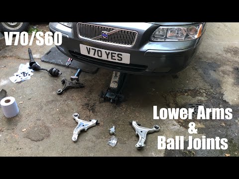 Volvo V70 S60 P2 How to replace the lower arms and ball joints - Removal guide DIY XC70