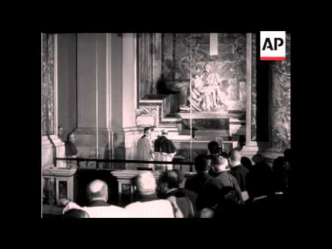 POPE PAUL VI SEES RESTORED MICHAEL ANGELO'S PIETA  - NO SOUND