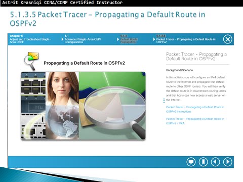 Packet Tracer 5.1.3.5  - Propagating a Default Route in OSPFv2, CCNA3 - Chapter 5