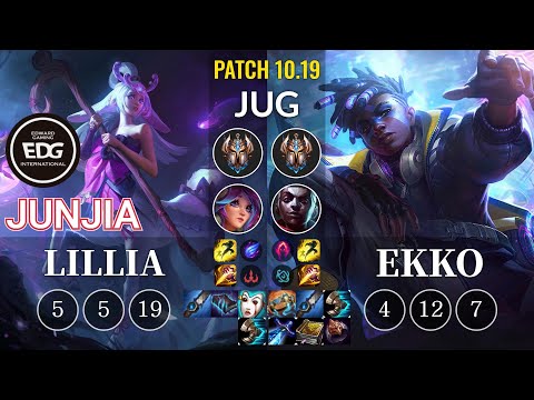 EDG JunJia Lillia vs Ekko Jungle - KR Patch 10.19