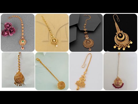 Gold maang tikka design ideas||latest light weight maang tikka design with weight ||