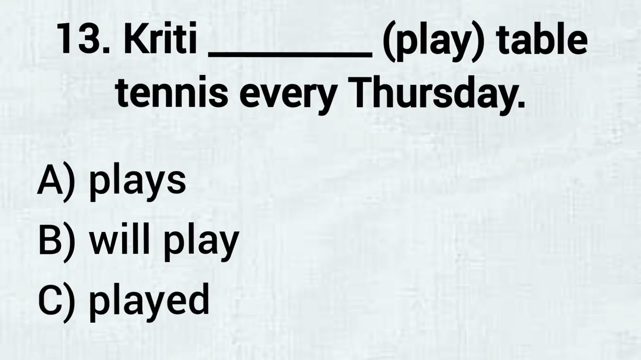 Tenses Quiz | Simple Present | Simple Past | Simple Future Tense Quiz | English Grammar Quiz