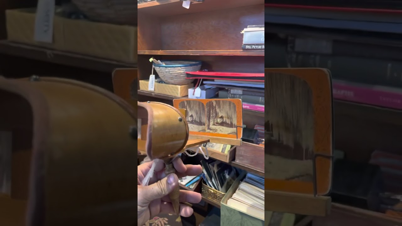 Antique Post Cards depth perception viewing glass vintage postcard