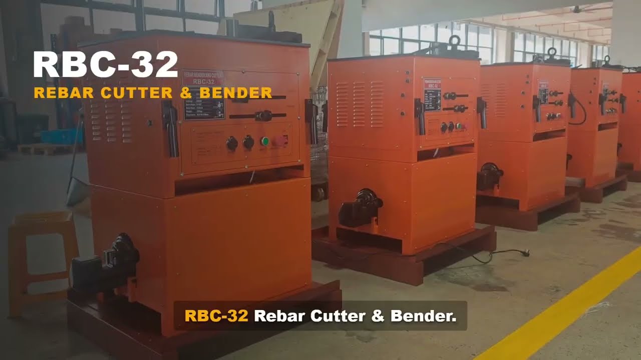 RBC-32 heavy-duty rebar bender cutter demonstration video