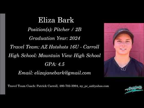 Eliza Bark Softball Skills Video - 2024 Pitcher 2B