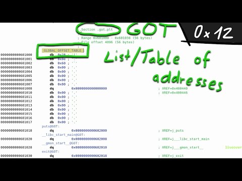 Global Offset Table (GOT) and Procedure Linkage Table (PLT) - bin 0x12