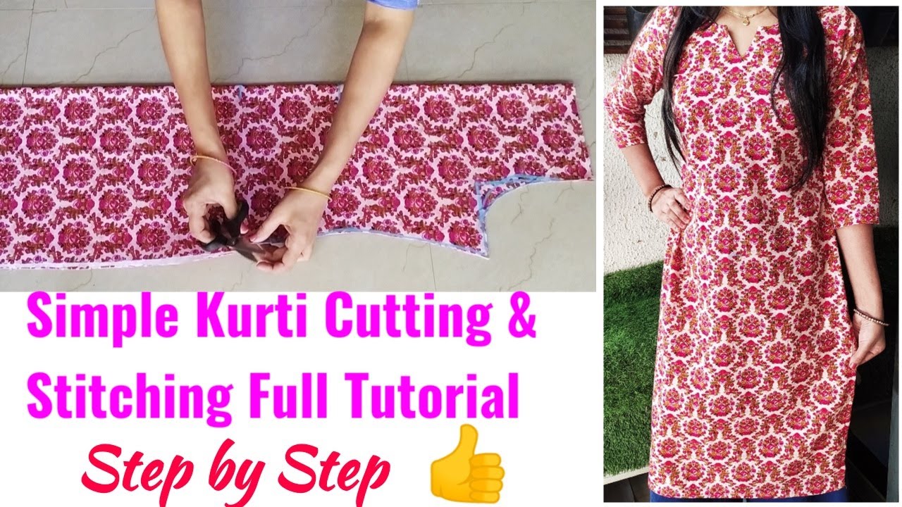 Kurti Cutting and Stitching Step by Step | Kurti/Suit/kameez Cutting and Stitching Full Tutorial