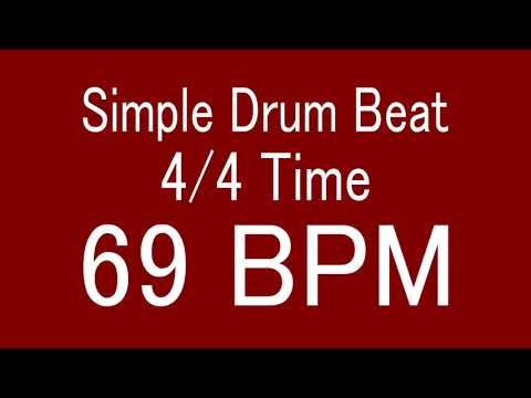 69 BPM 4/4 TIME SIMPLE STRAIGHT DRUM BEAT FOR TRAINING MUSICAL INSTRUMENT / 楽器練習用ドラム