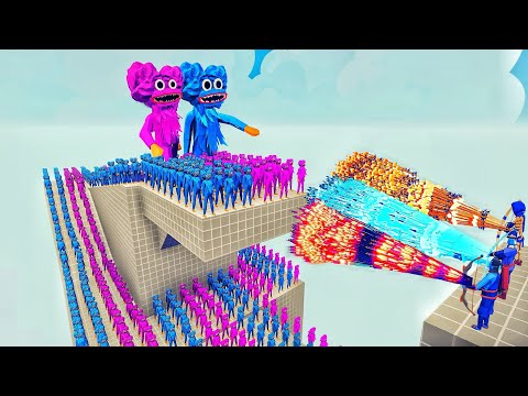 100x HUGGY WUGGY + KISSY MISSY ARMY + GIANTS vs 3x EVERY GOD - Totally Accurate Battle Simulatr TABS