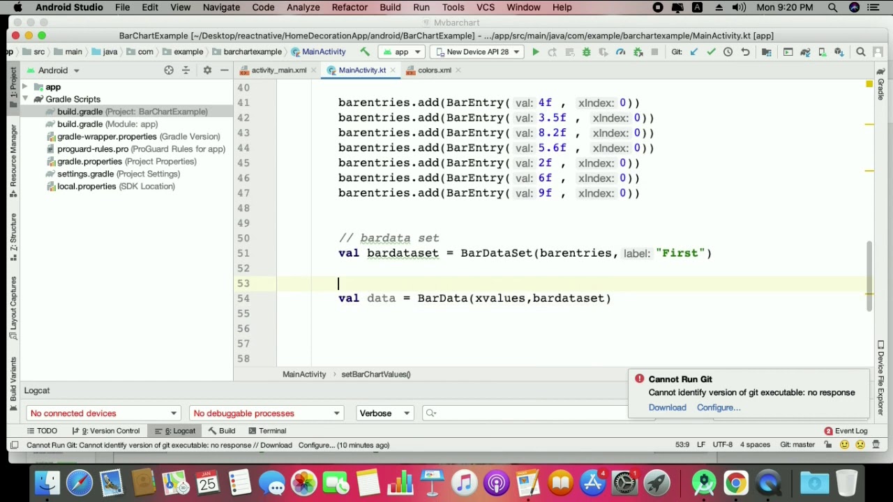MpAndroid BarChart Animated  Android Kotlin Example