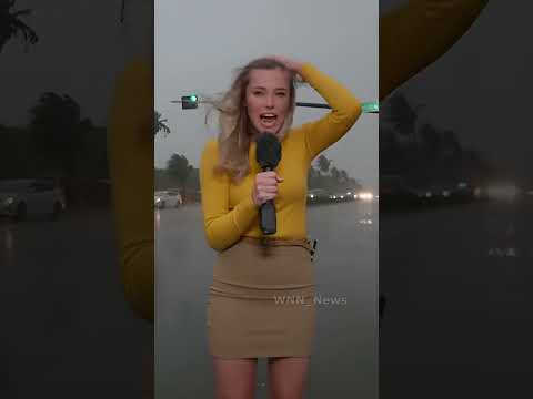 Reporter Fights The Wind! 🌪️😂
