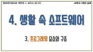 6학년 실과(교학사) 4단원 생활 속 소프트웨어 3. 프로그래밍 요소와 구조 온라인 수업 영상 자료
