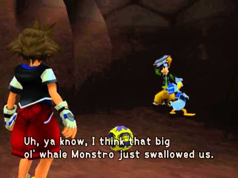 Kingdom Hearts, English cutscene: 112 - Monstro - HD 720p
