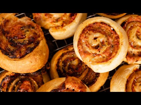 Pizzaschnecken mit Blätterteig