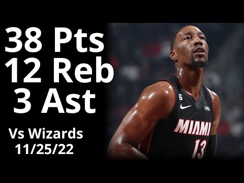 Bam Adebayo 38 Pts 12 Reb vs Wizards Highlights