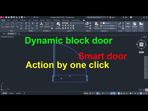 How to create dynamic block door in AutoCAD 2023