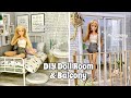 DIY Barbie Doll Room & Balcony! Real Sliding Doors + Hanging Doll Chair!