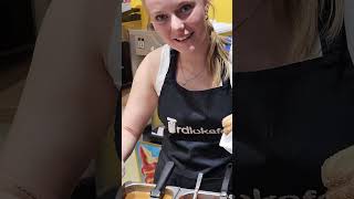 How to make Chimney Cake Ice Cream Cones in Prague #shorts #icecream #chimneycake