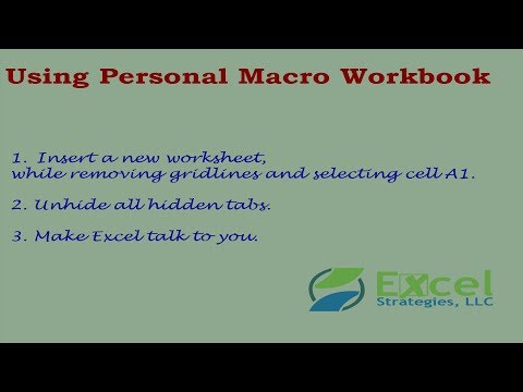 Creating MS Excel Personal Macro Workbook