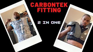 Trying on 2 In One Carbontek Successor Football Shoulder Pads