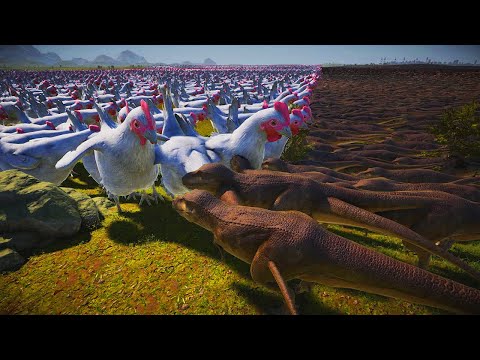 10.000 GIANT Chicken VS 10.000 T-Rex ! Ultimate Epic Battle Simulator 2 - UEBS 2