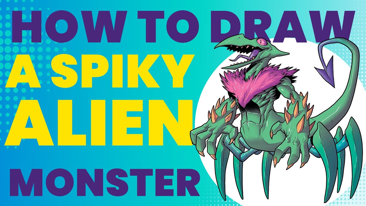 How To Draw A Spiky Alien Monster – Horny-Armed Grathodon