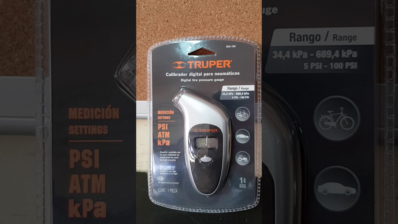 Calibrador de aire digital, 100 PSI Truper