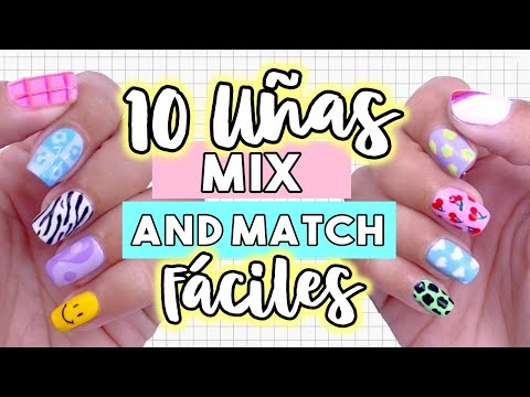 UÑAS INDIE 💅🏼 MIX AND MATCH 💅🏼 PIC AND MIX 💅🏼 FACILES