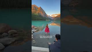 Glacier Water is no Joke 🥶 #travel #lakelouise #banff #canada