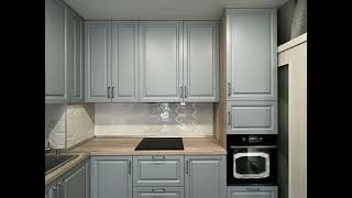 Неоклассическая угловая серая кухня Проект 81 фото 7