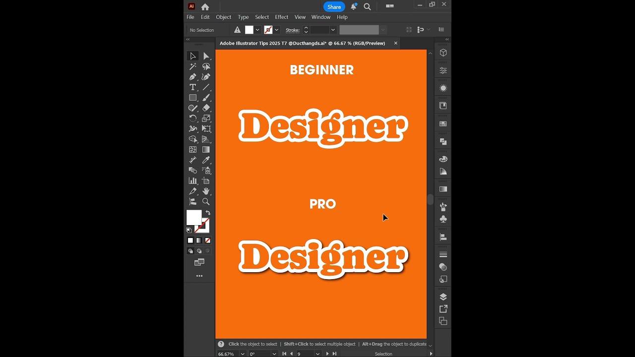 Adobe Illustrator 2025 - Tips for creating Stroke & Shadow effects for text titles #ducthangds