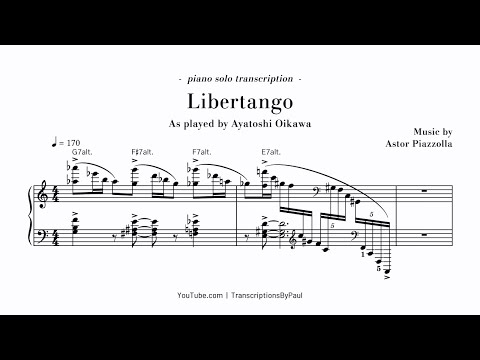 Libertango - Astor Piazzolla - Sheet music transcription