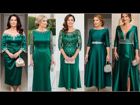 130 Satin Emerald Green Dresses for Mother of the Bride - Satin Dark Green Wedding Dress Styles 2025